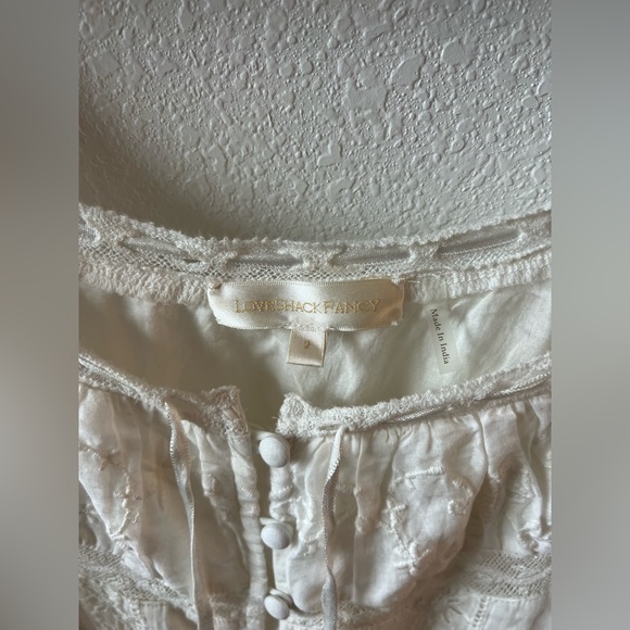 LoveShackFancy white long sleeve mini dress - Picture 4 of 4